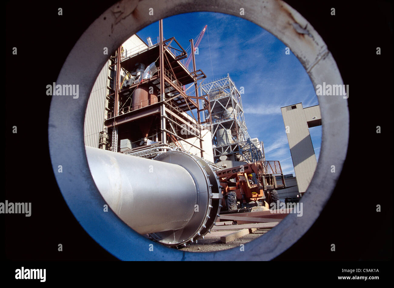 Impianto di cemento in costruzione nei pressi di Roanoke, Virginia, Stati Uniti d'America Foto Stock