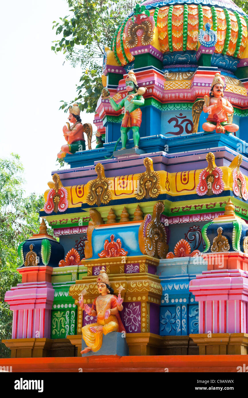 Colorate Hanuman Hindu Temple. Andhra Pradesh, India Foto Stock