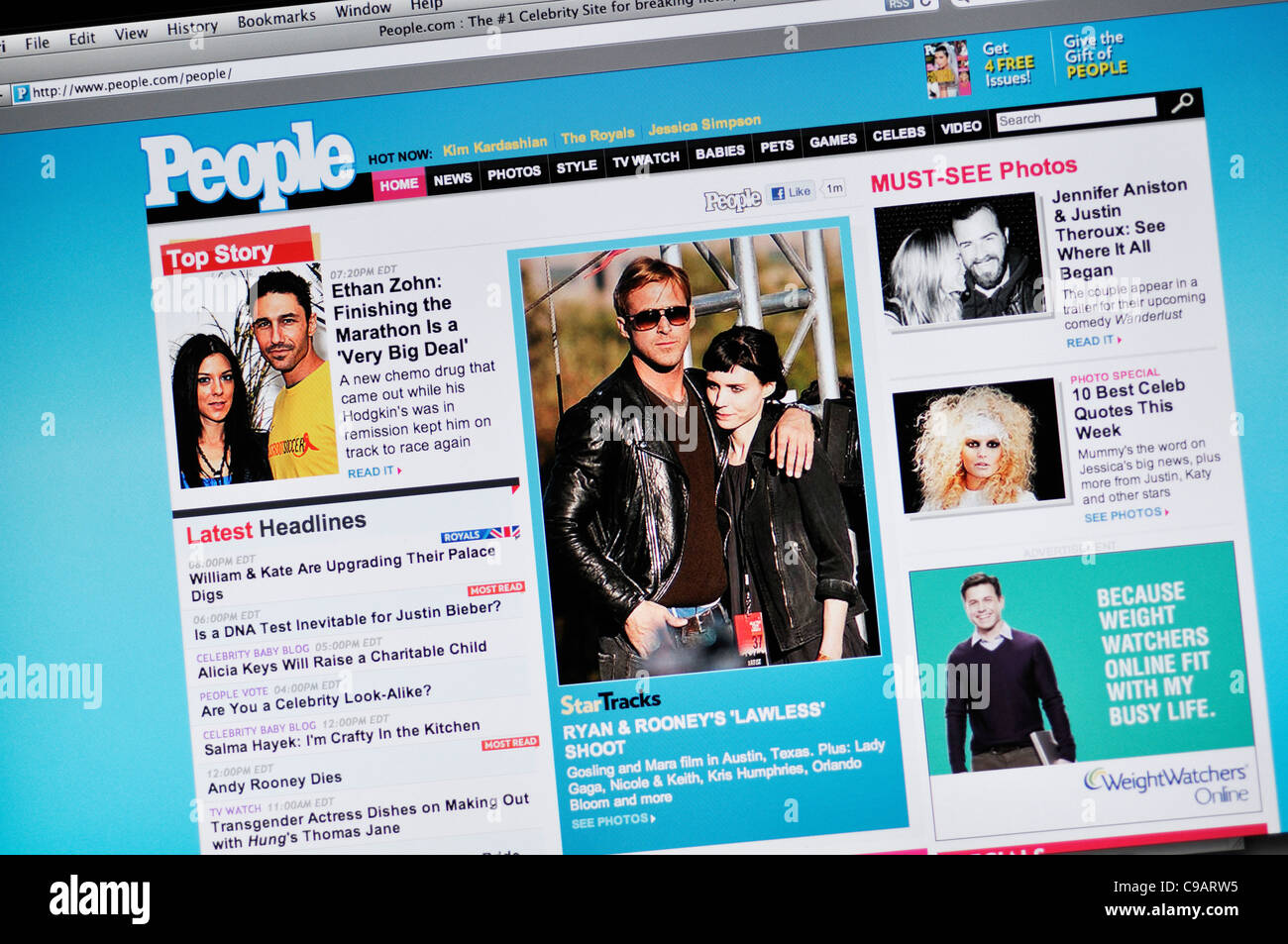 La rivista People sito web Foto Stock