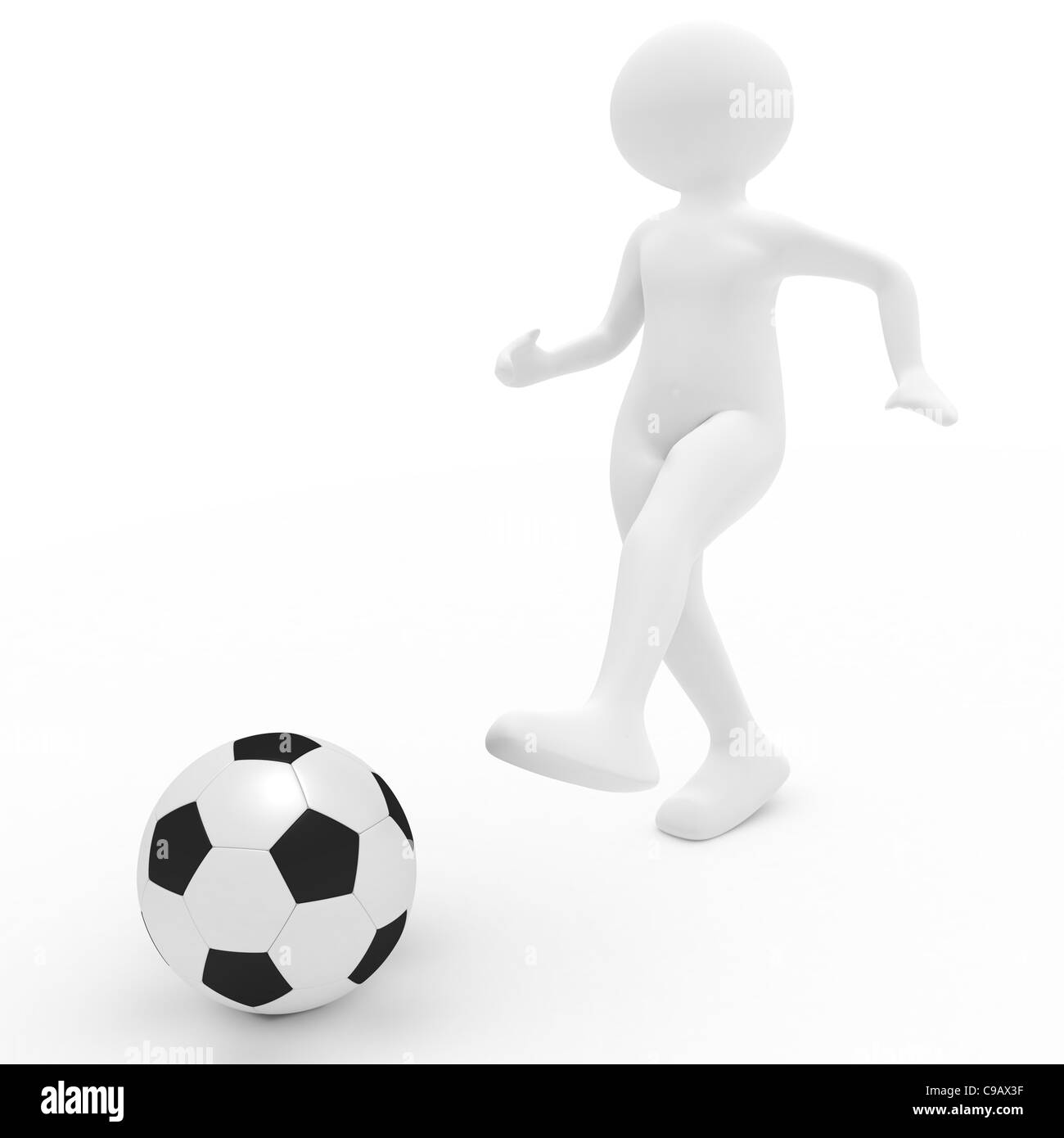 3D render: il calciatore, i giocatori di calcio Foto Stock