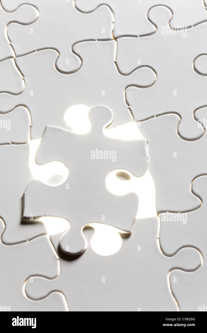 Puzzle bianco, business concetto di soluzione Foto Stock