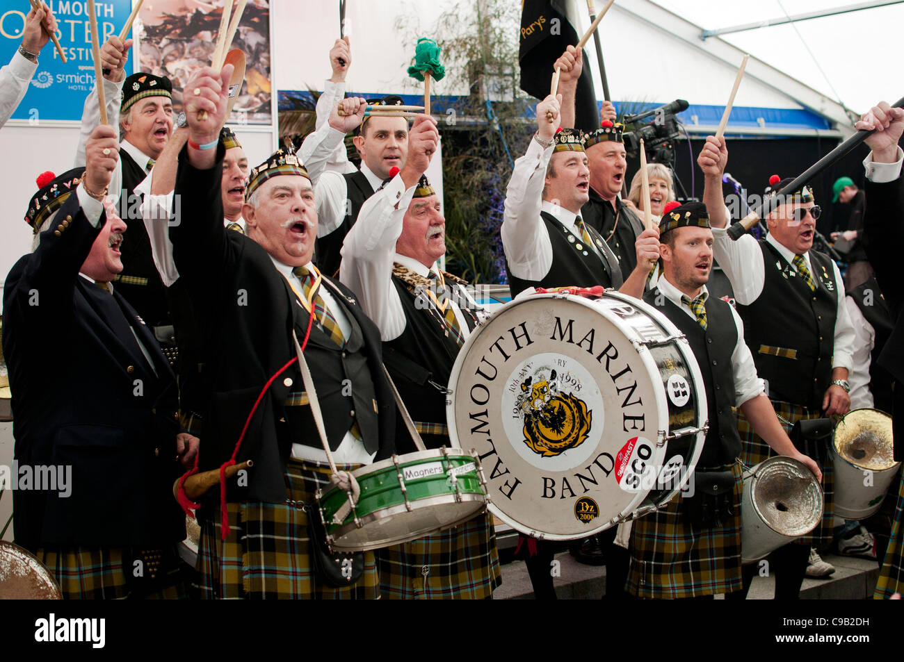 Falmouth Marine Band a Falmouth Oyster Festival 2011 Foto Stock