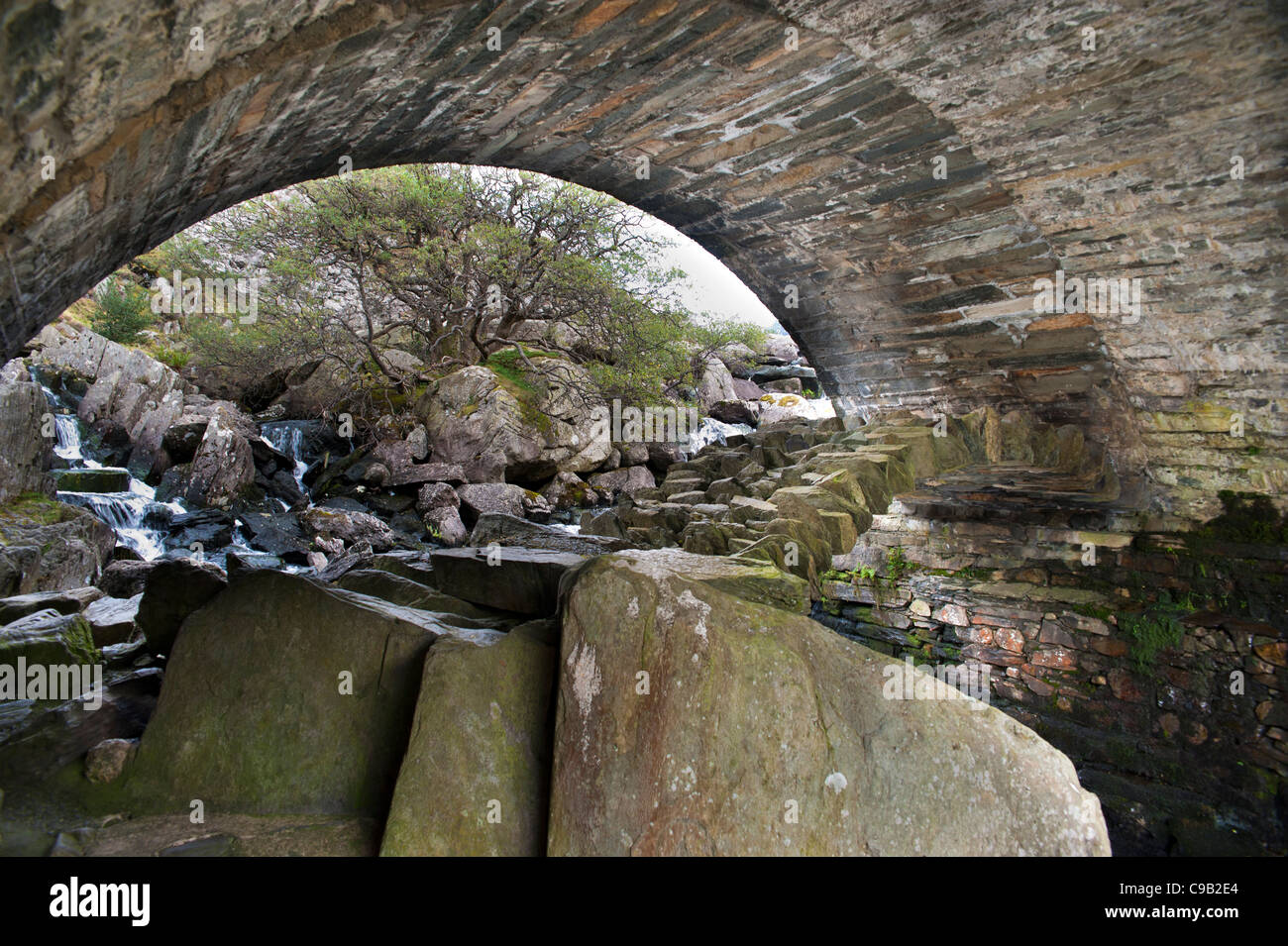 Pen Pont y Benglog Ogwen North Wales UK Foto Stock
