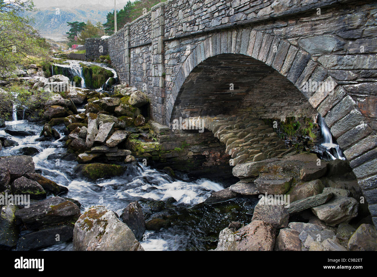 Pont Pen y Benglog Ogwen North Wales UK Foto Stock