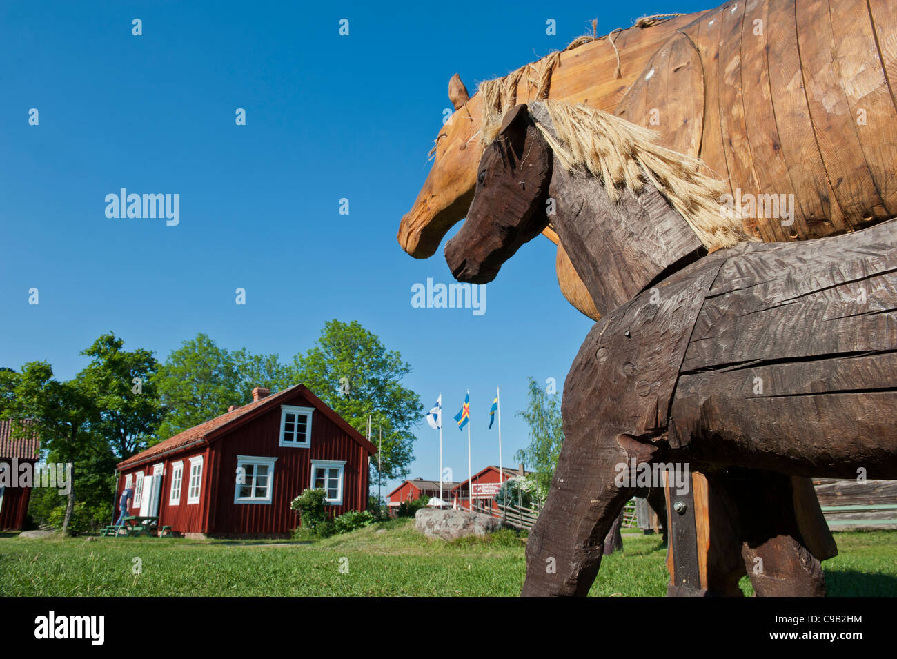 Jan Karlsgården open air museum Isole Åland in Finlandia Foto Stock