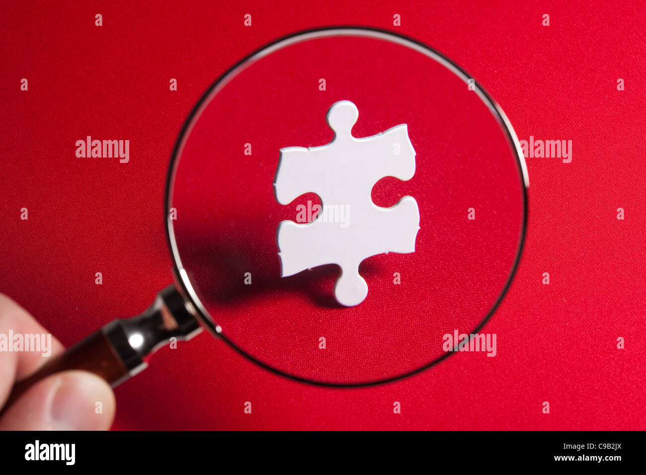 White Blank Puzzle, concetto aziendale di soluzione Foto Stock