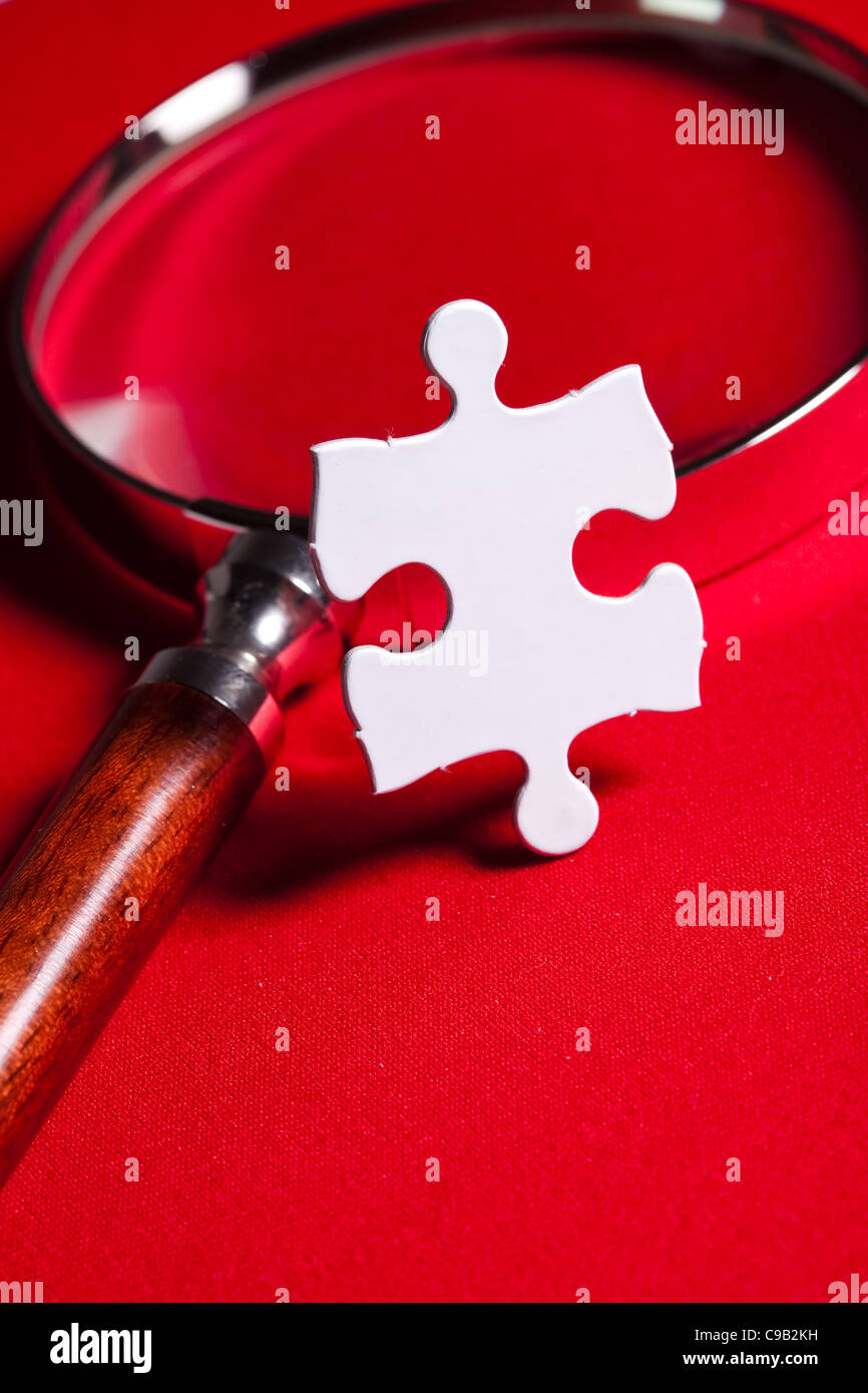 White Blank Puzzle, concetto aziendale di soluzione Foto Stock
