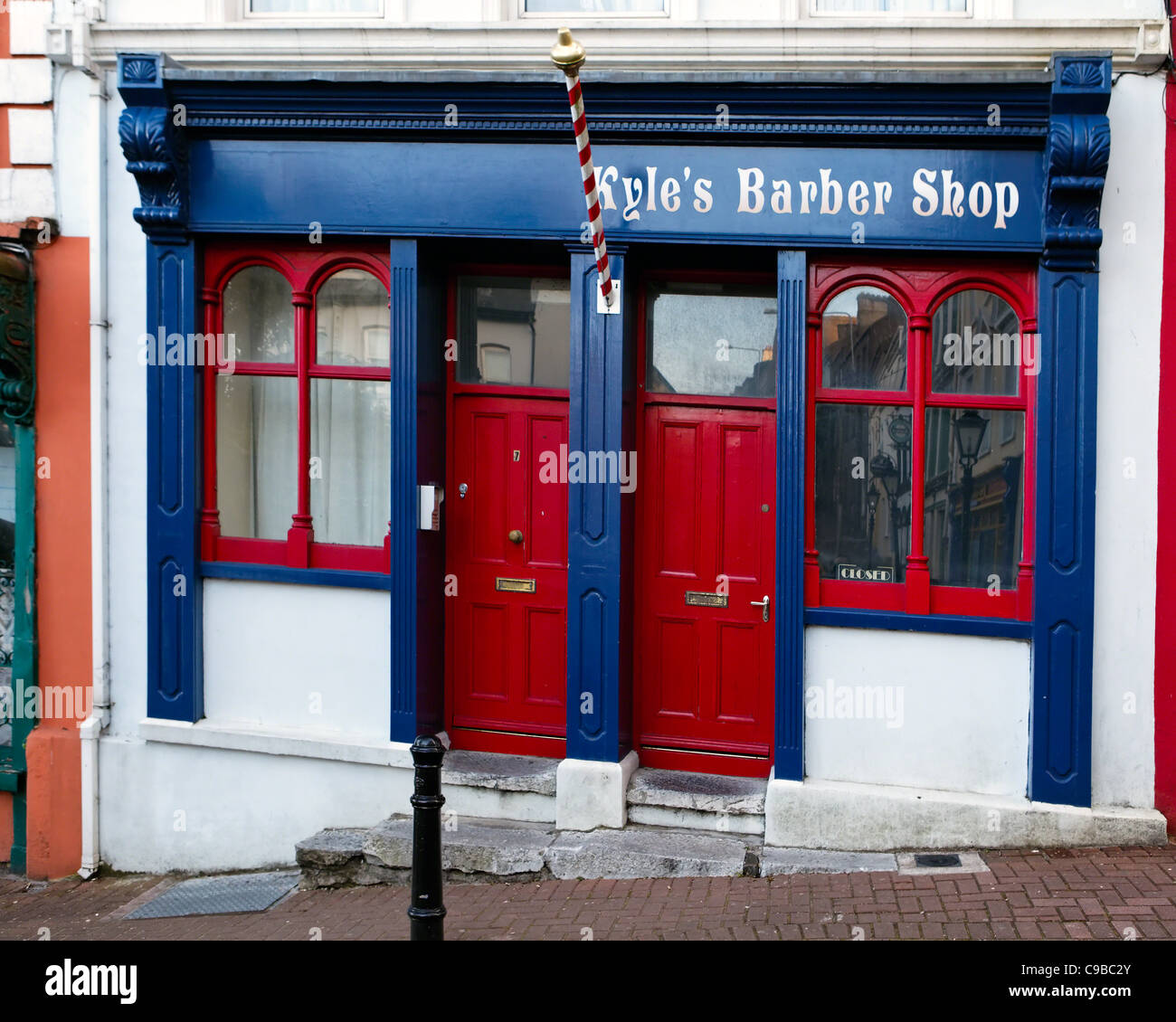 Tradizionale Barbiere, Cobh, nella contea di Cork, Munster, Repubblica di Irlanda Foto Stock