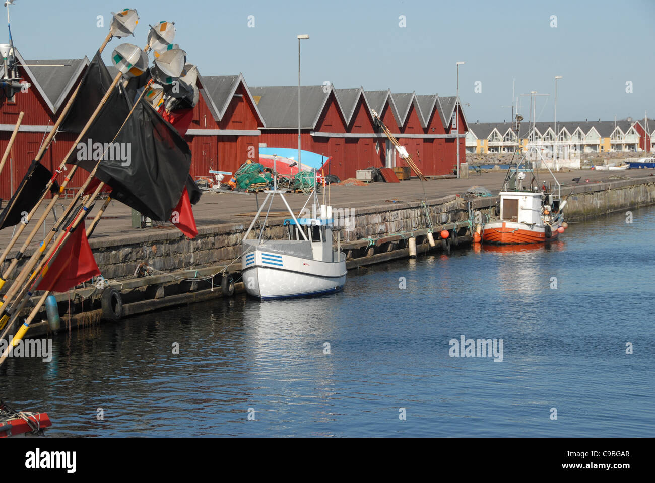 Porto di pesca di Hasle sulla costa nord occidentale del Mar Baltico isola di Bornholm Foto Stock