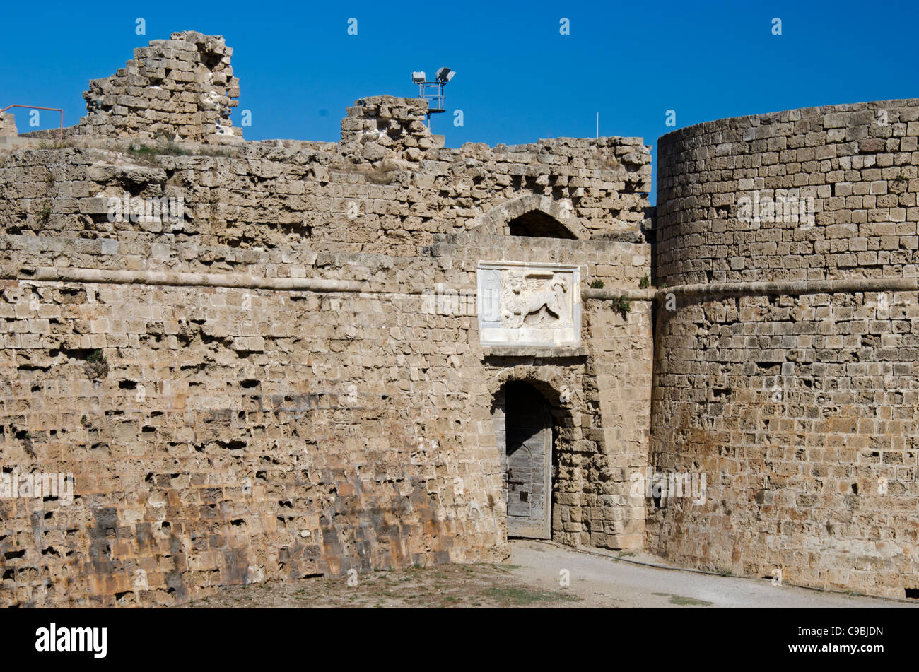 Ingresso Othello's Tower, Famagosta, Cipro del Nord Foto Stock