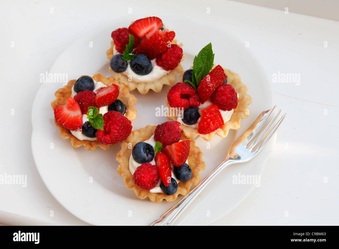 Fresche crostate di frutta Foto Stock