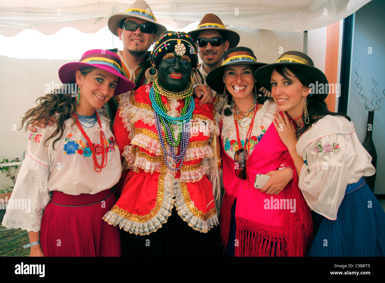 "Fiesta de la Mama Negra" tradizionale festa in Latacunga, Ecuador.sfilata di costumi e lungo le strade Foto Stock