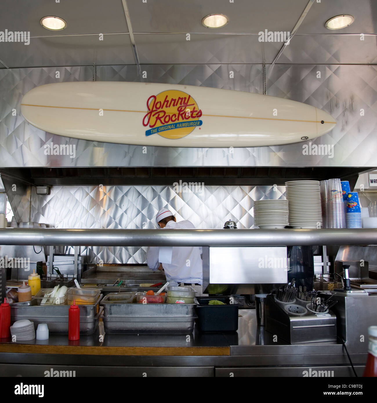 Johnny Rockets Diner in Laguna Beach - CA Foto Stock