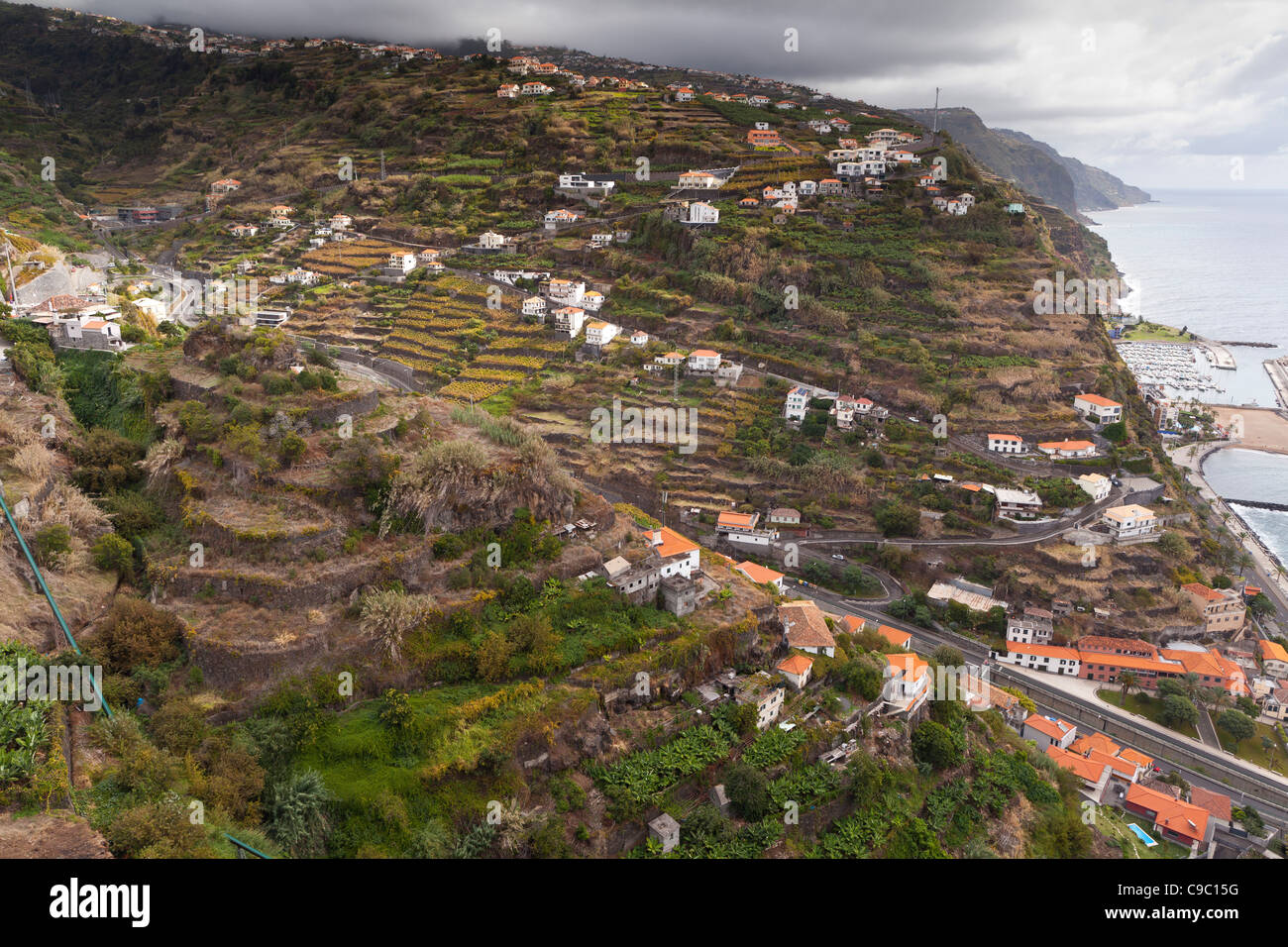 Panoramica di Calheta - Madeira, Portogallo, Europa Foto Stock