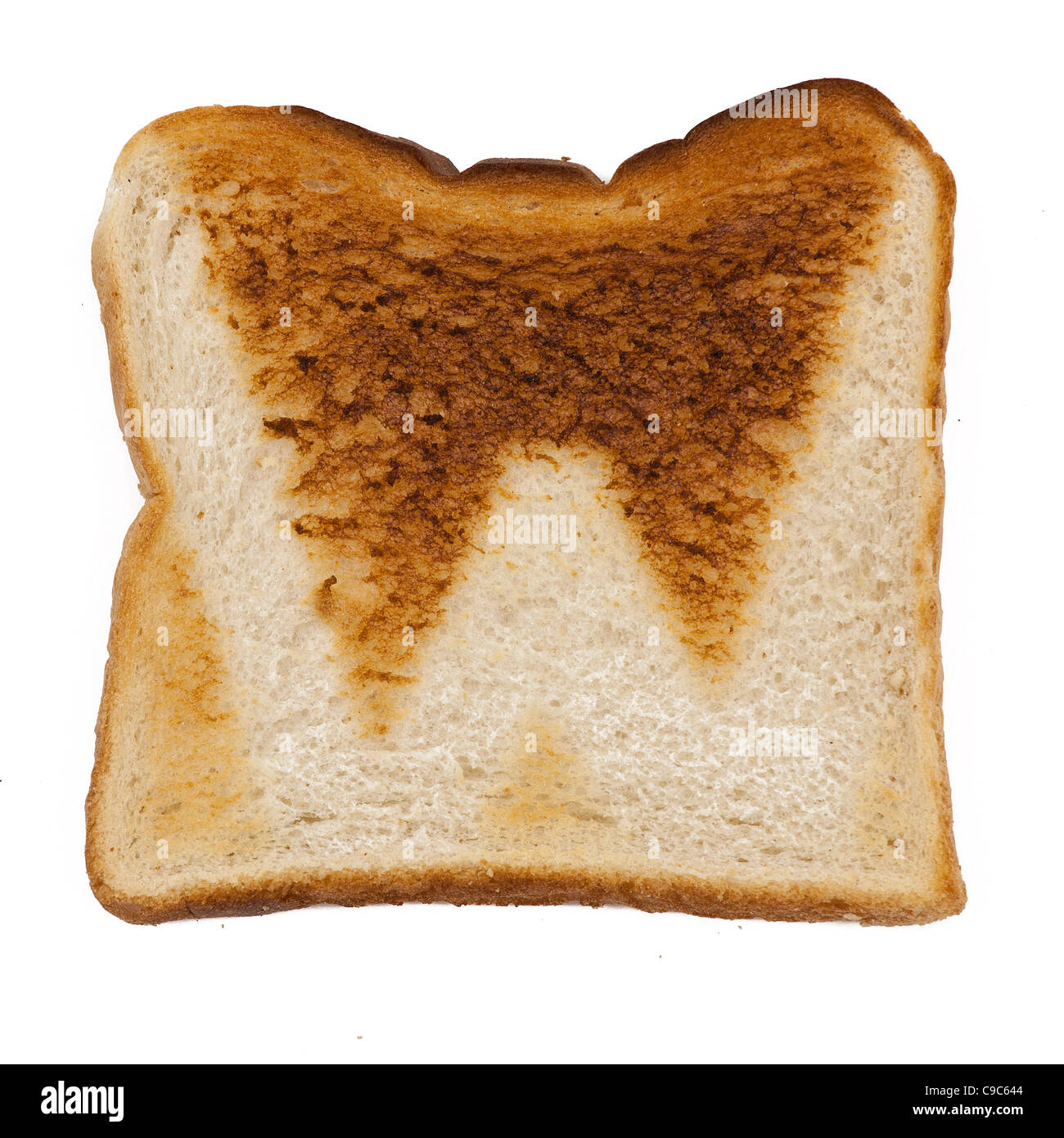 Toast alfabeto lettere W per colazione imparare a scandire con il toast! Lettere maiuscole lettera maiuscola Foto Stock