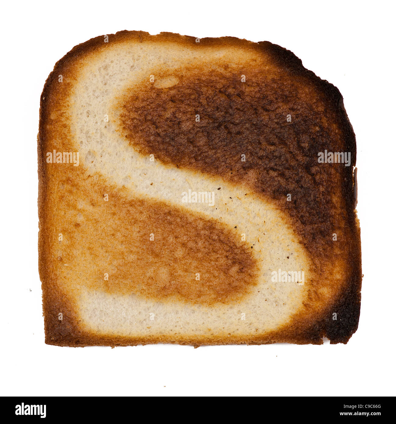 Toast alfabeto lettere S per colazione imparare a scandire con il toast! Lettere maiuscole lettera maiuscola Foto Stock