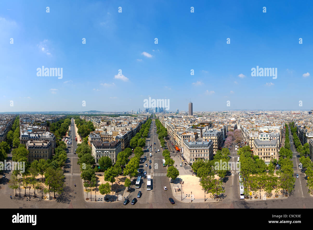 Vista panoramica dell'architettura di Parigi, Francia. Foto Stock