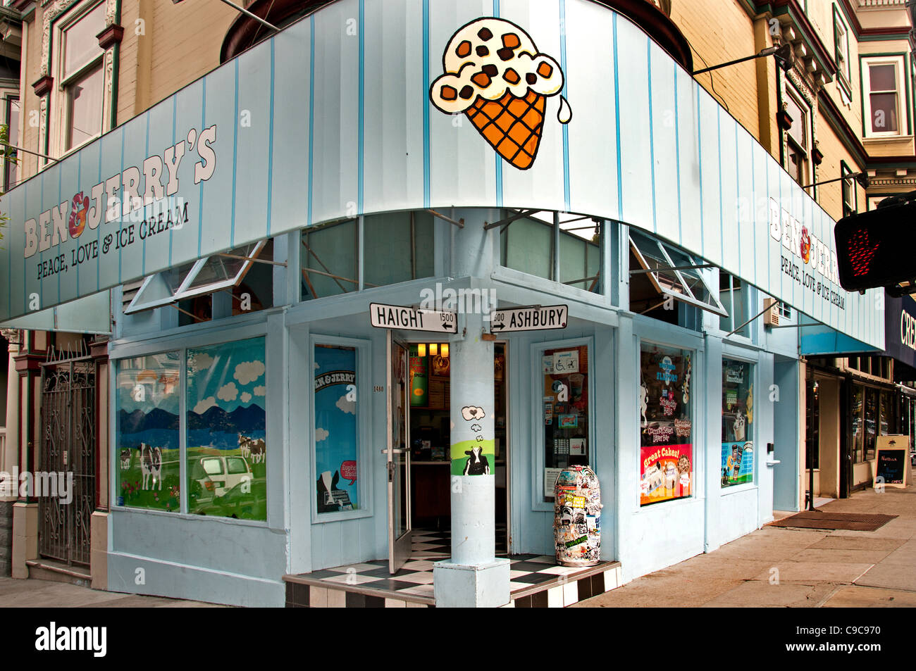 Ben e Jerry's Ice Cream San Francisco Haight ashbury street California USA Stati Uniti Foto Stock