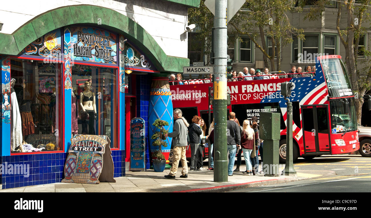 Positivamente San Francisco Haight ashbury street California USA Stati Uniti Foto Stock
