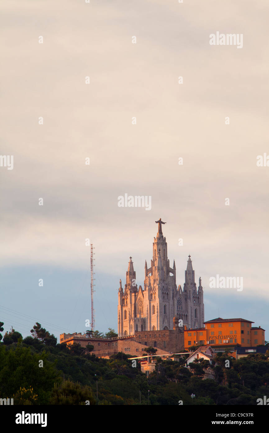 Tempio di Sagrat Cor de Gesù nel monte Tibidabo, Barcellona, Spagna Foto Stock