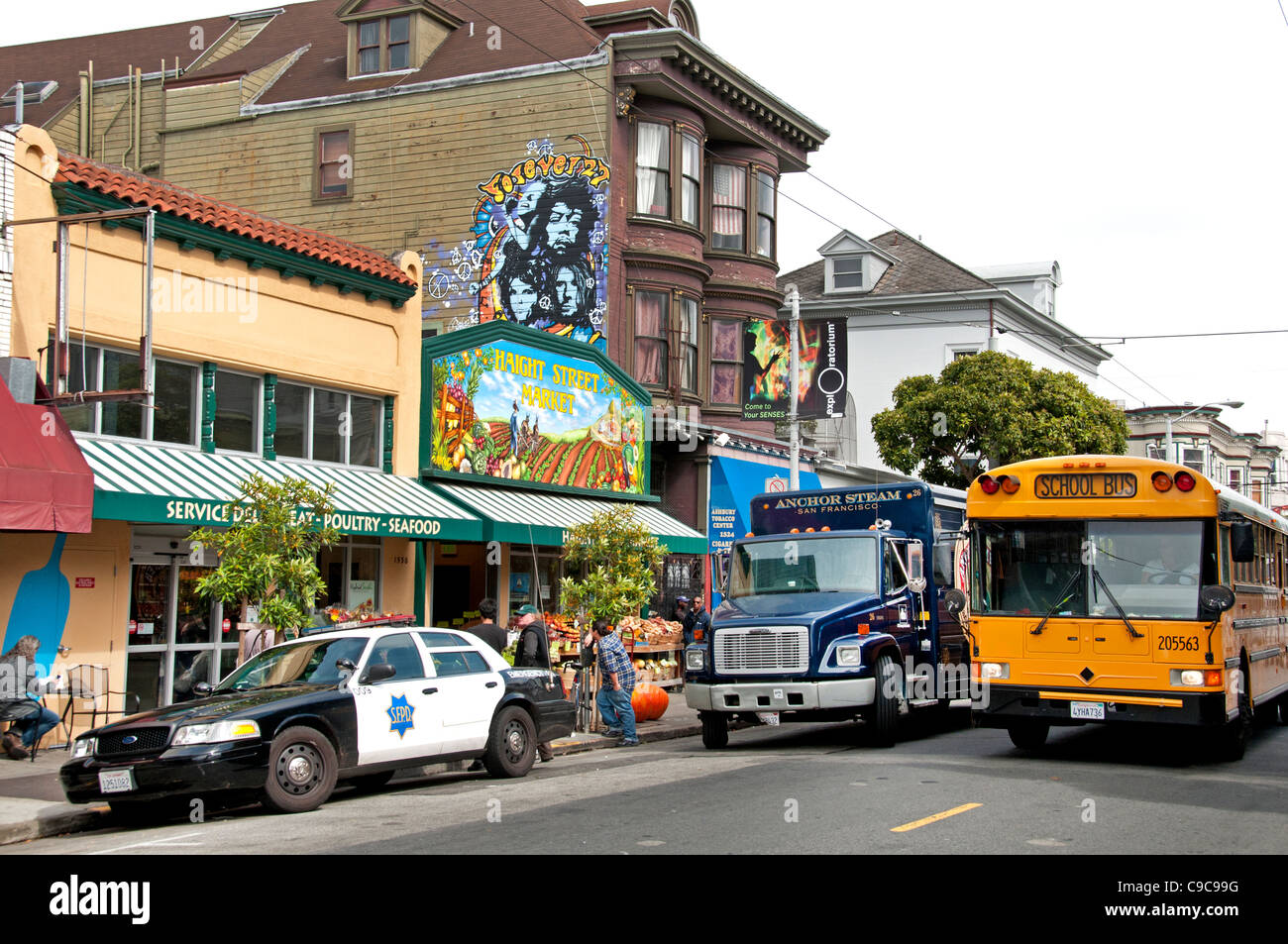Mercato di polizia di San Francisco Haight ashbury street California USA Stati Uniti Foto Stock
