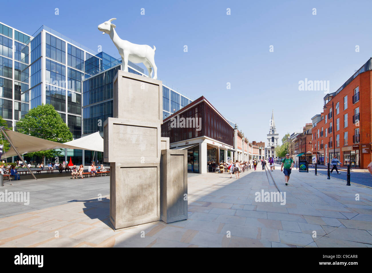 Ho scultura di capra, Spitalfields Foto Stock