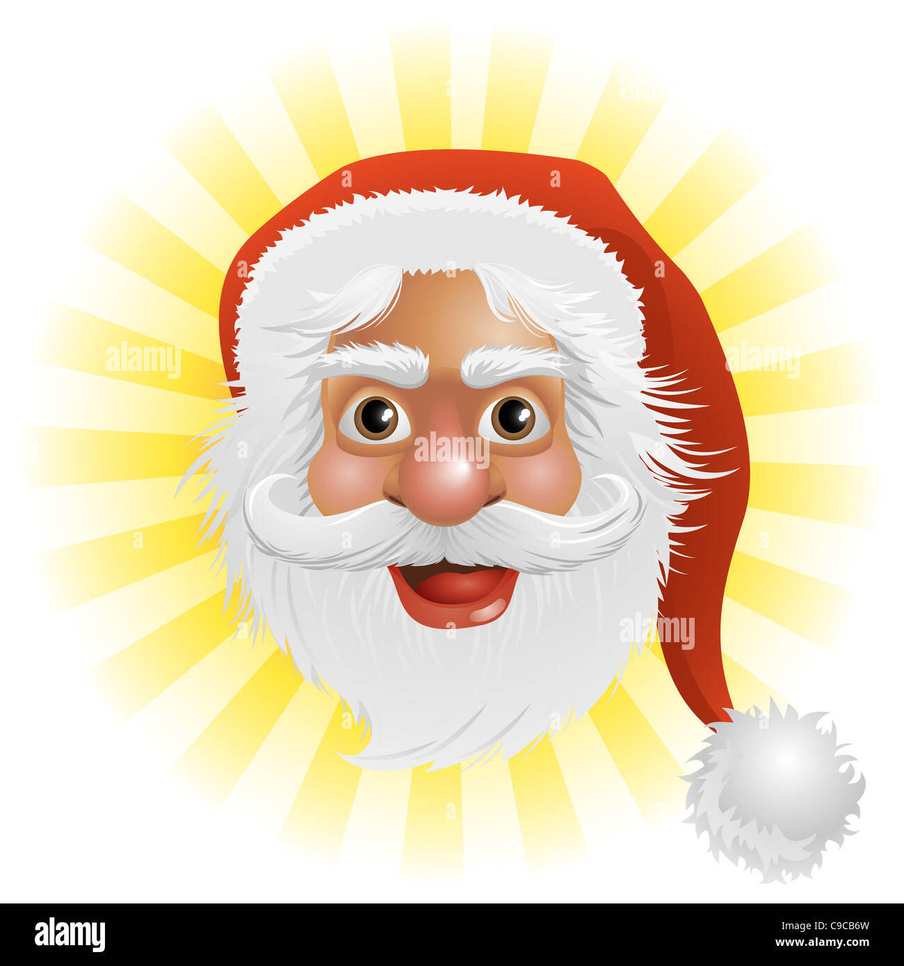 Una illustrazione di un felice Natale Santa Claus faccia Foto Stock