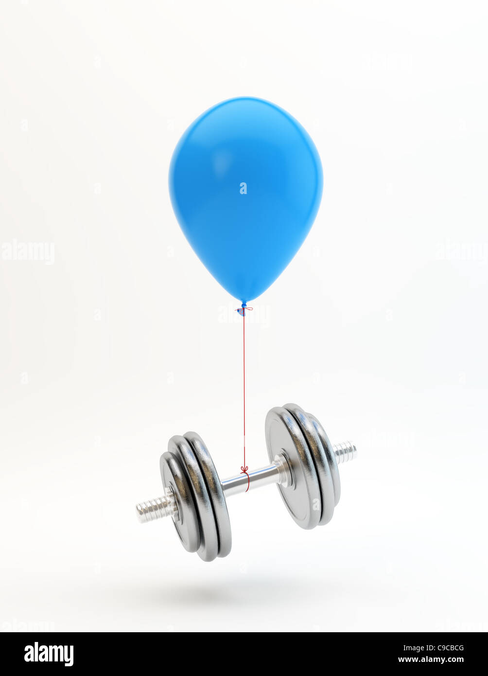 Blu a palloncino un sollevamento di pesi pesanti Foto Stock