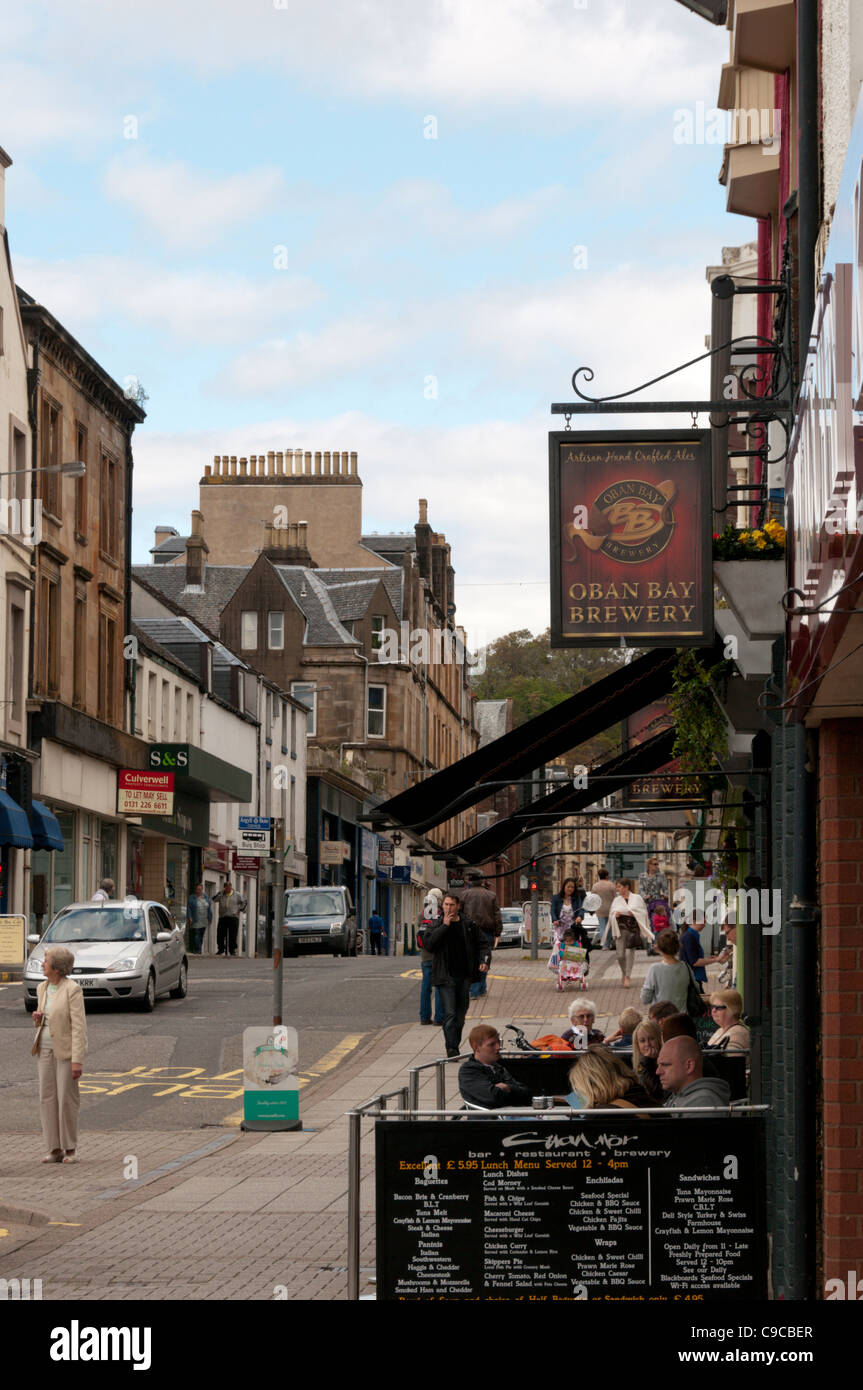 Il centro della città di Oban, Scozia Foto Stock