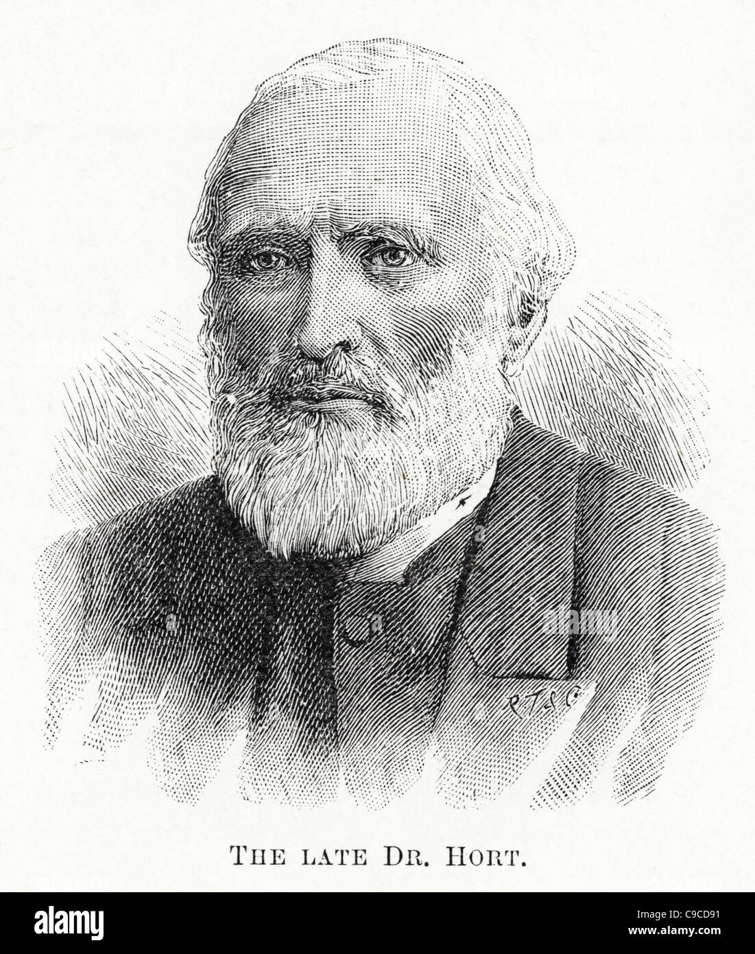 Incisione vittoriano circa 1892 del dottor Fenton John Anthony Hort 1828 - 1892 Nuovo Testamento studioso Foto Stock