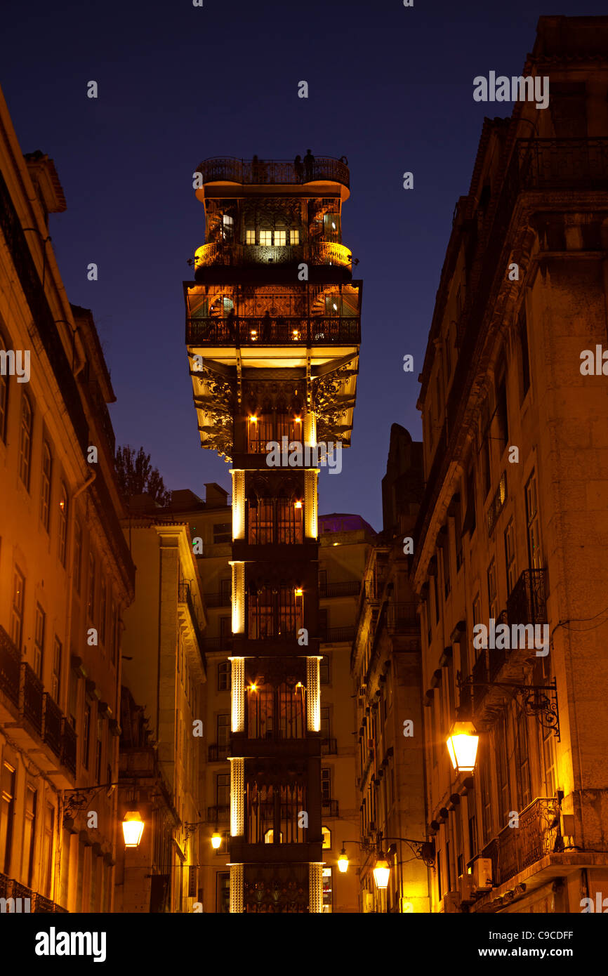 Elevador de Santa Justa Lisbona Portogallo Europa Foto Stock