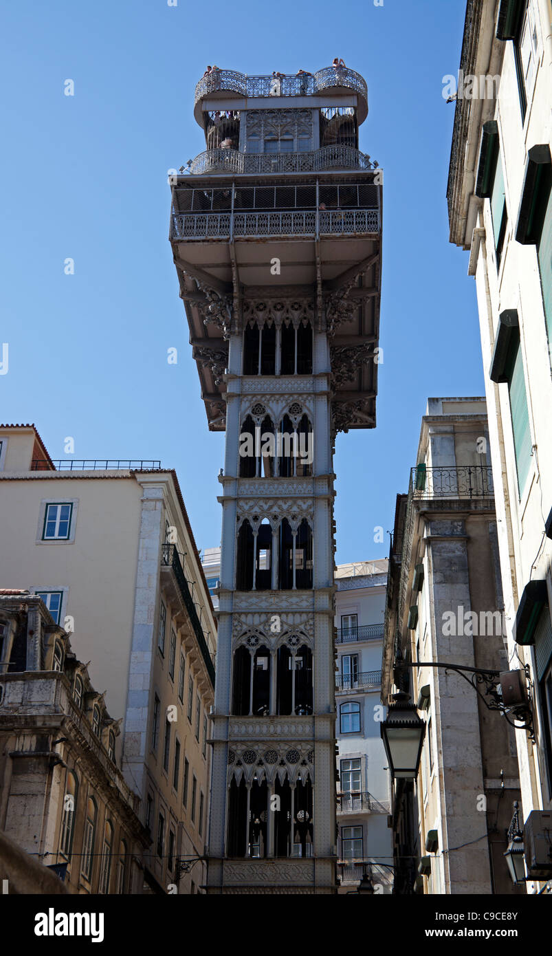 Elevador de Santa Justa Lisbona Portogallo Europa Foto Stock