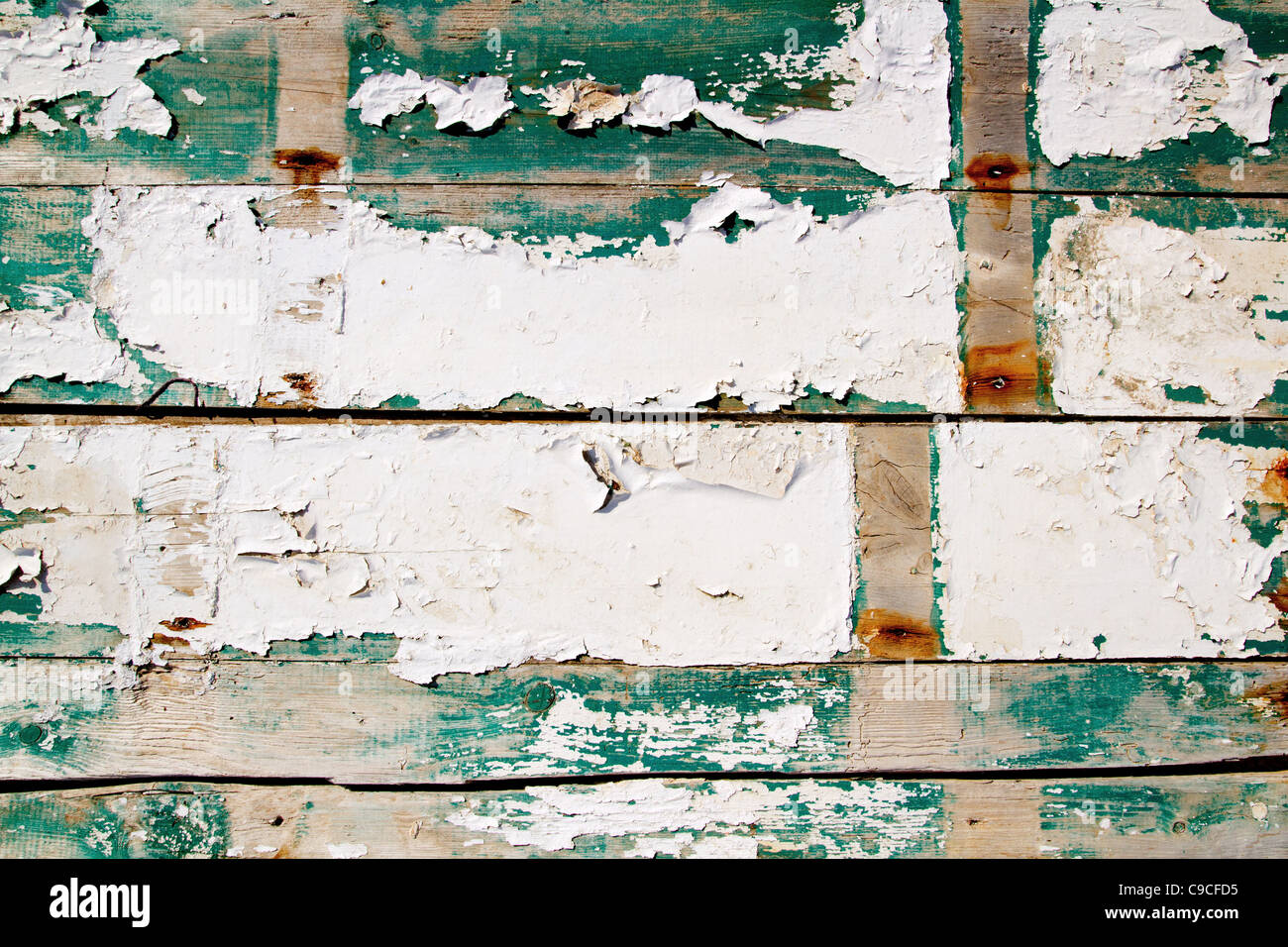 Grunge texture pittore di legno in bianco e verde Foto Stock