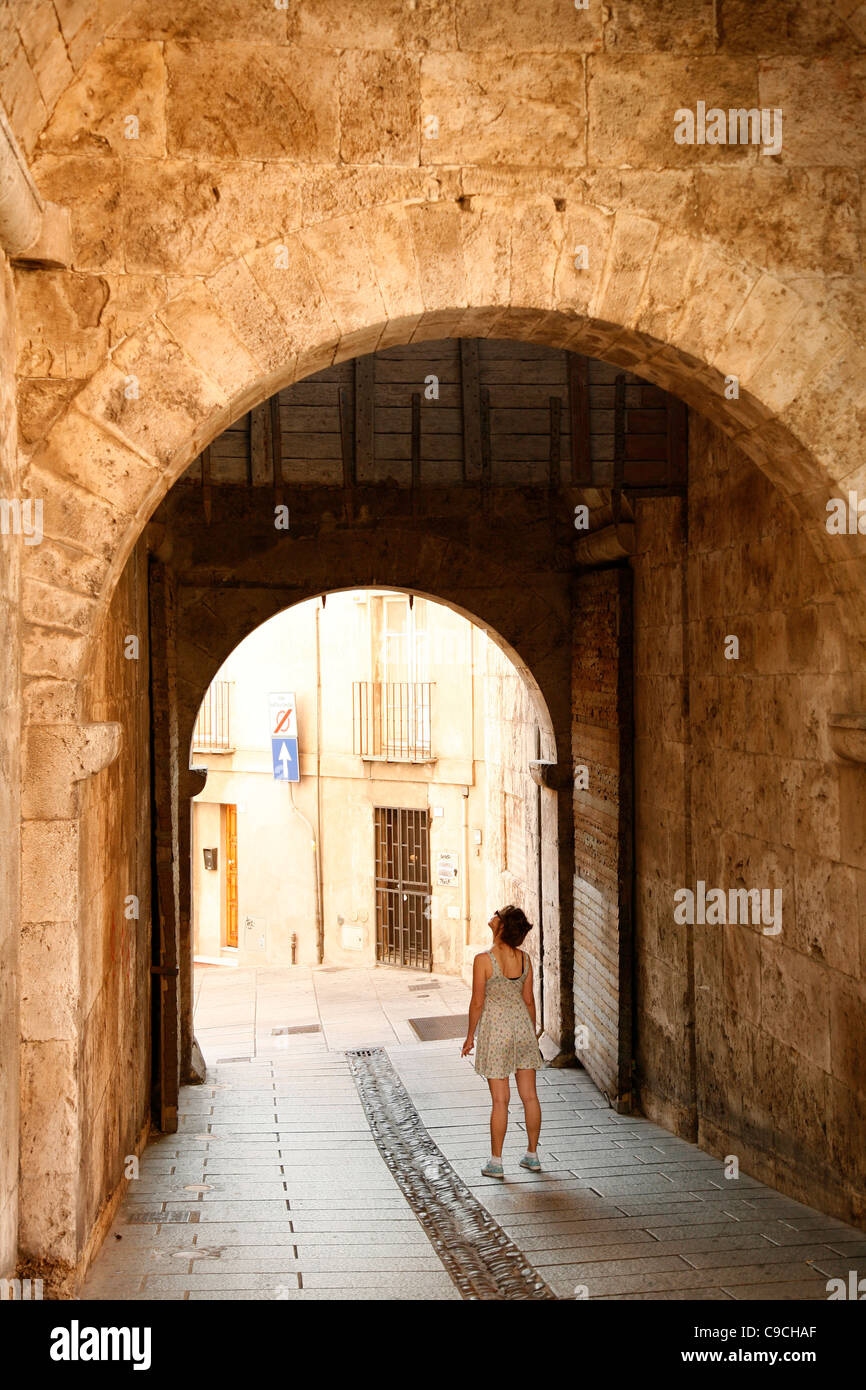 La porta della torre dell'Elefante nel Castello di Cagliari, Sardegna, Italia. Foto Stock