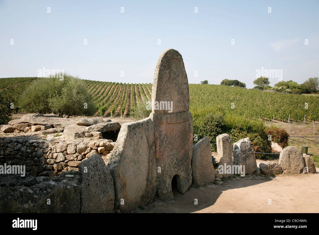 La Tomba dei Giganti di Coddu Vecchiu, Arzachena, Sardegna, Italia. Foto Stock