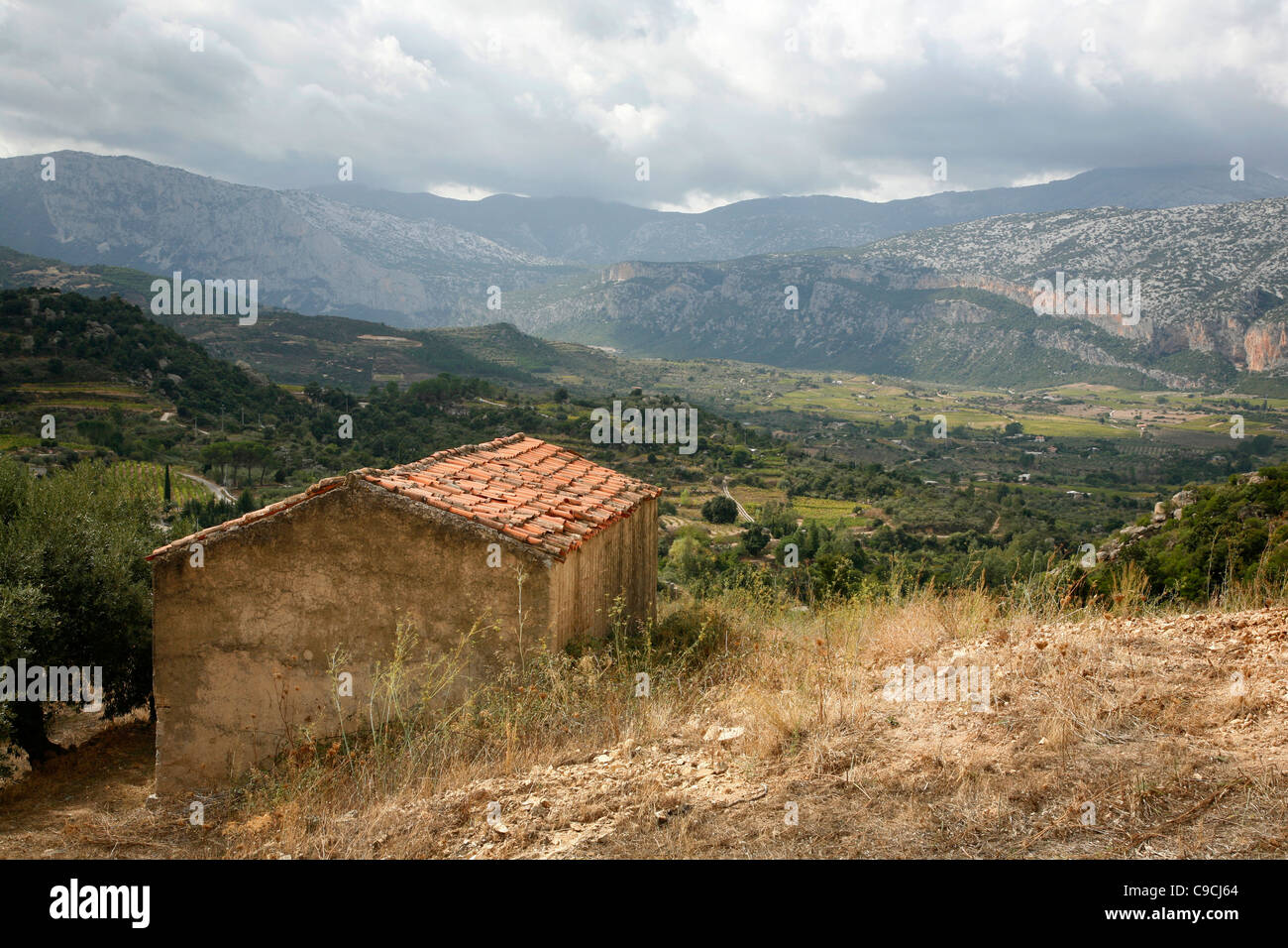 Paesaggio del Supramonte mountain range, Provincia di Nuoro, Sardegna, Italia. Foto Stock