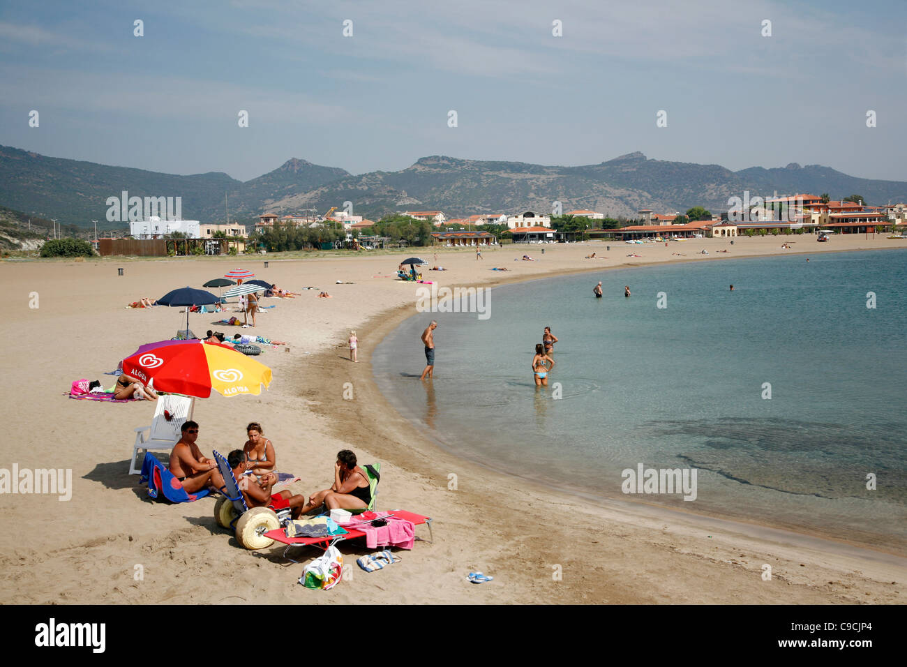 La spiaggia di Bosa Marina in Sardegna, Italia. Foto Stock