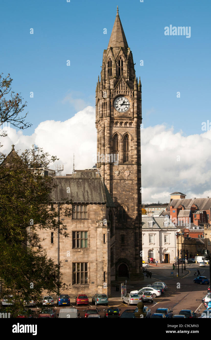 La torre del Municipio, Rochdale, Greater Manchester, Inghilterra, Regno Unito. Foto Stock