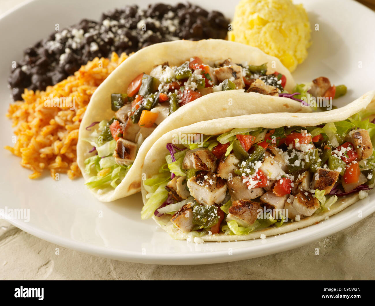 Pollo alla griglia tacos Foto Stock