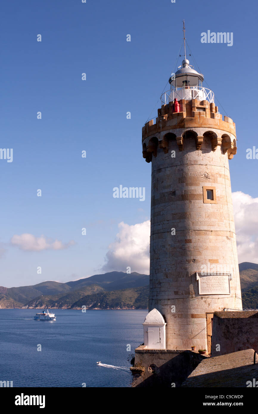 Vecchio faro di Portoferraio, Isola d'Elba Foto Stock