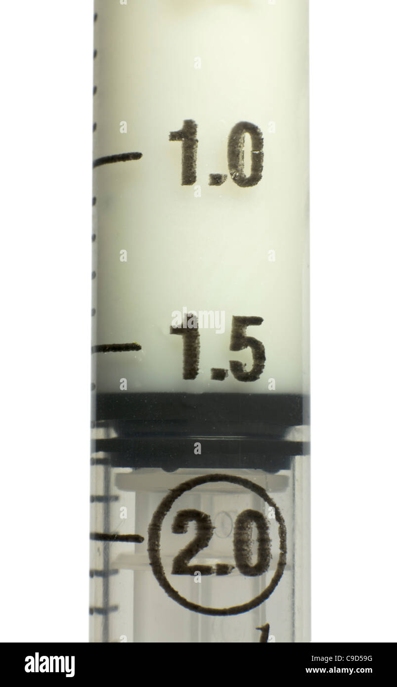 Siringa contenente 1.6ml dell'anestetico propofol Foto Stock