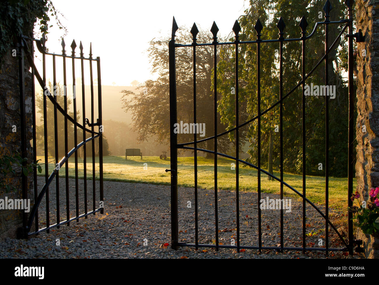 Un cancello di ferro. Foto Stock
