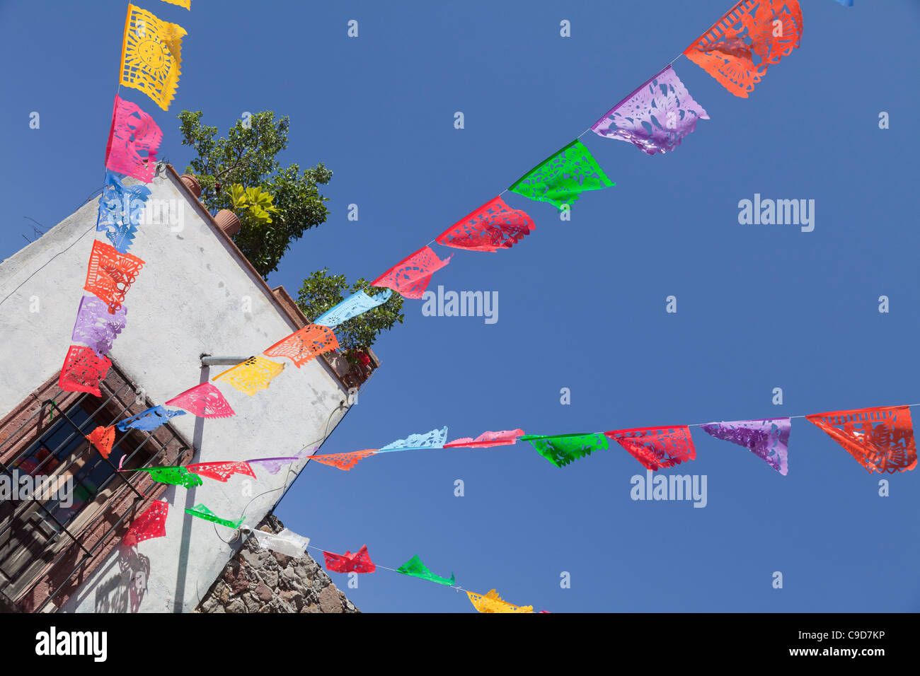 Messico Guanajuato, San Miguel De Allende, bandiere Foto Stock