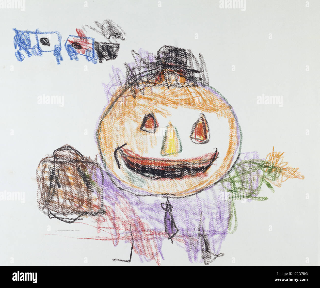 La zucca con valigetta Arte per bambini Foto Stock