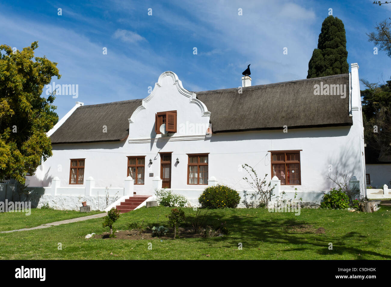 Casa di paglia nel Monrovian missione a Mamre stabilito 1808 Western Cape Sud Africa Foto Stock