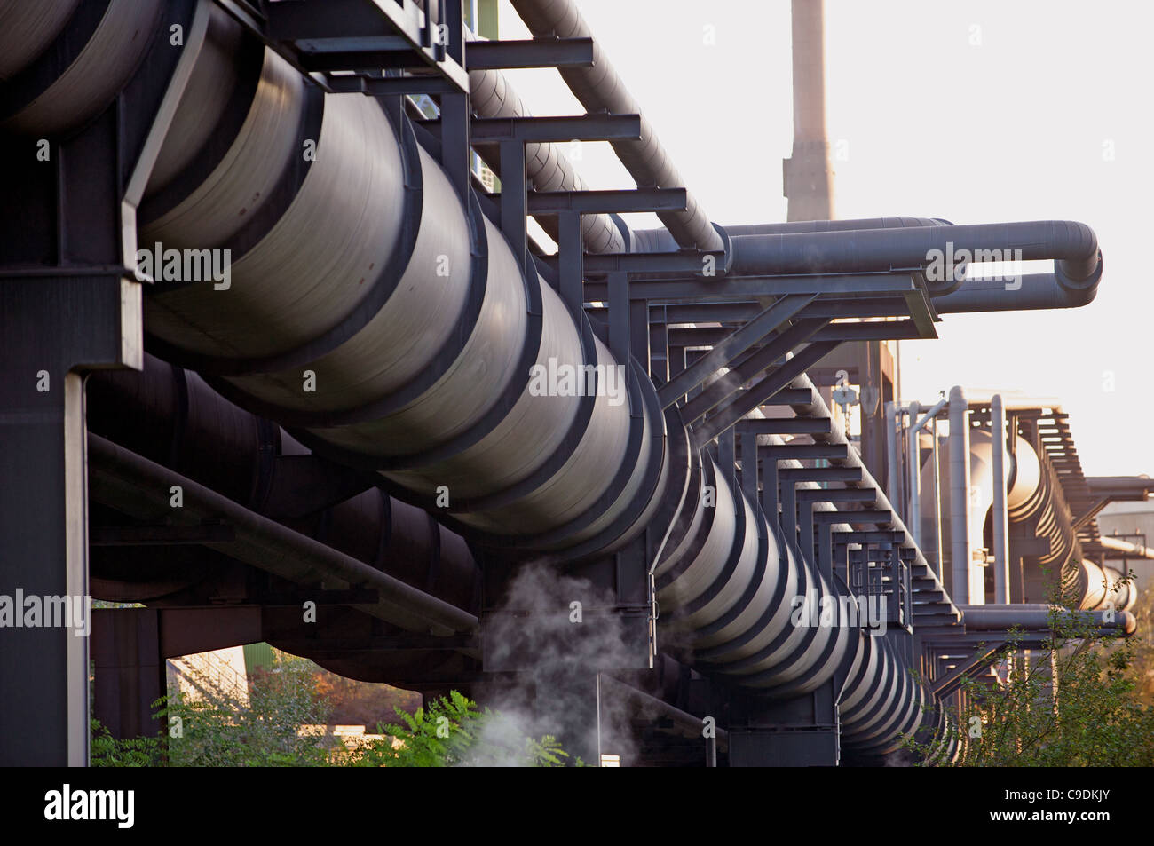 RWE Power centrale elettrica a gas, alimentato da altoforno e gas di cokeria da parte di ThyssenKrupp, Duisburg-Hamborn, Germania. Foto Stock