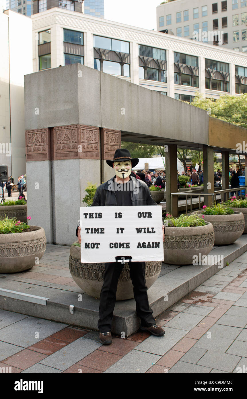 Occupare Wall Street - occupare Seattle 'Questo è il nostro tempo". Foto Stock