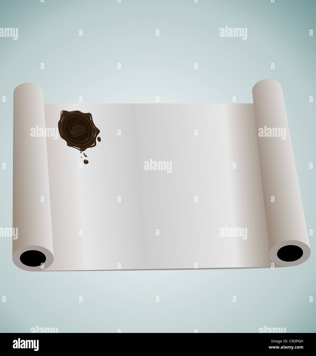 Immagine della carta marrone con ceralacca Foto Stock