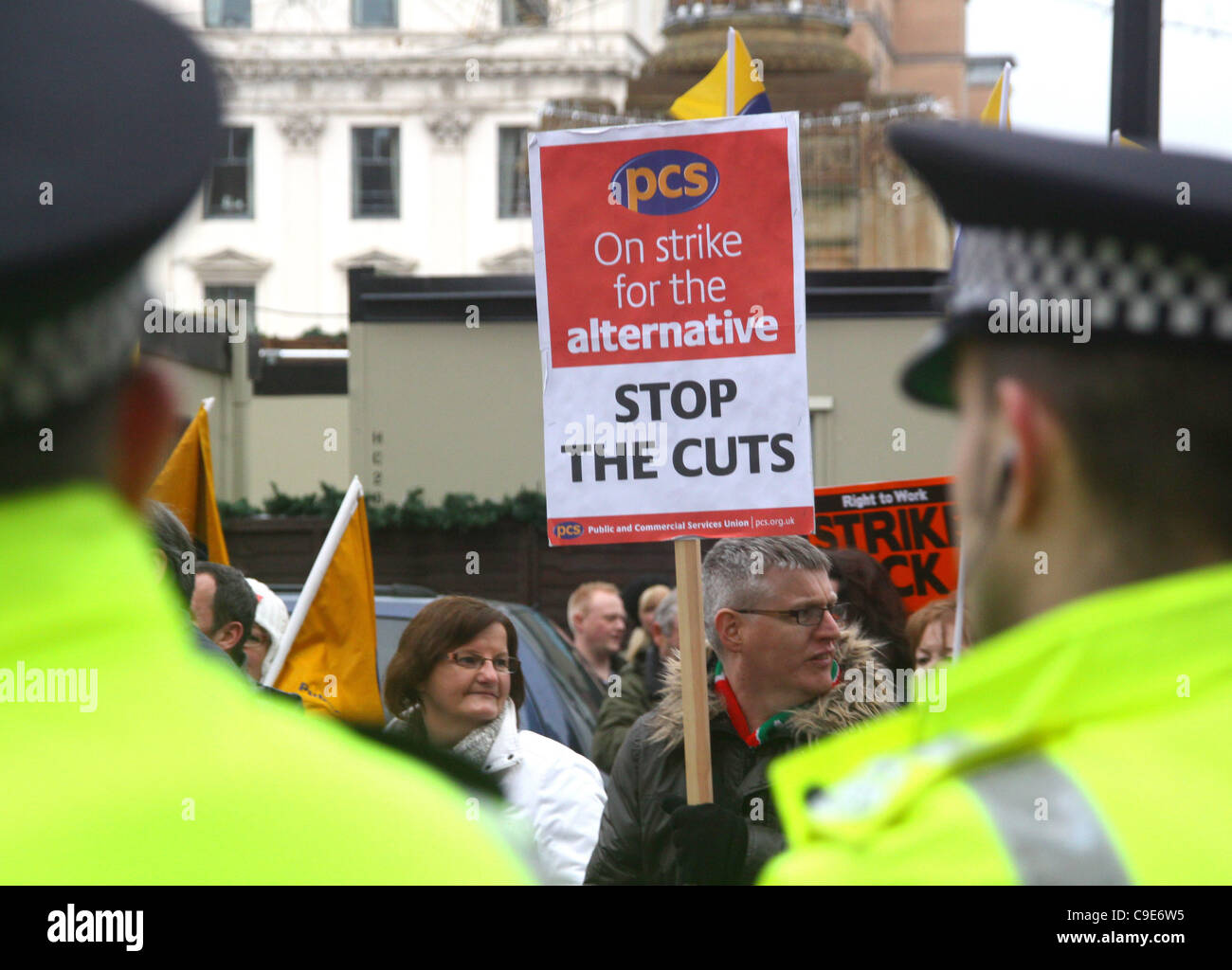 30/11/11 Giorno di azione di Glasgow. Il servizio pubblico i sindacati protestano contro le riforme del sistema pensionistico. Foto Stock