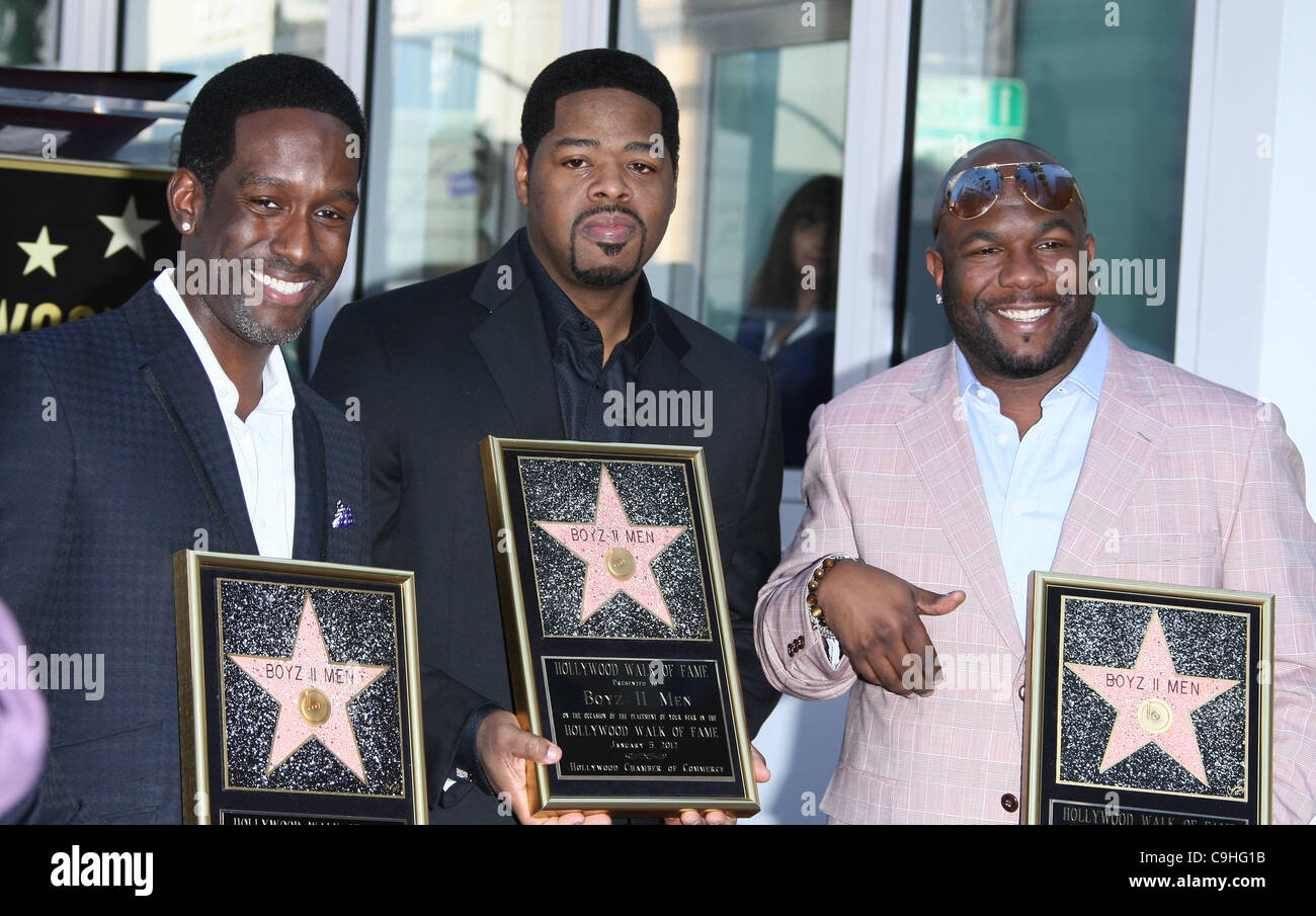 BOYZ II MEN Boyz II Men. Premiato con una stella sulla Hollywood Walk of Fame. HOLLYWOOD Los Angeles California USA 05 Gennaio 2 Foto Stock